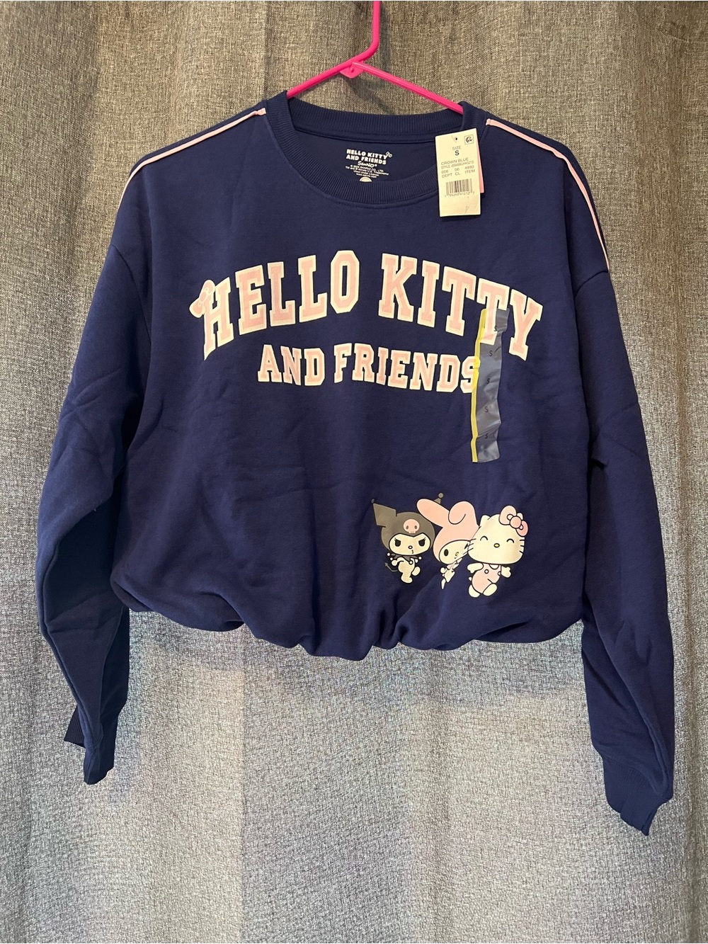Sanrio Hello Kitty and Friends Navy Blue Pullover Sweatshirt with Pink Accents